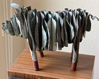 Rustic metal sculptured pig	14x9x21in	HxWxD
