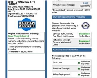 2018 Toyota RAV4 Hybrid HV Limited  