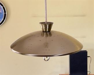 1960s Vintage MCM Pull Down Flying Saucer Pendant Light Lamp Retractable Light Fixture Mid Century Modern	14in Diameter x 6in	
