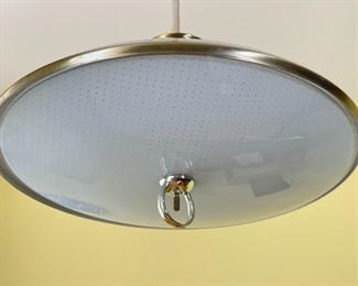 1960s Vintage MCM Pull Down Flying Saucer Pendant Light Lamp Retractable Light Fixture Mid Century Modern	14in Diameter x 6in	
