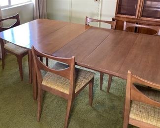 1959 MCM Drexel Profile Dining Room Table W/ 6 Chairs John Van Koert Mid Century Modern K46 K62 Drop Leaf	Table: 109 - 28in Long x 42Wide x29in H	
