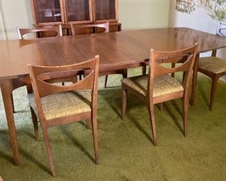 1959 MCM Drexel Profile Dining Room Table W/ 6 Chairs John Van Koert Mid Century Modern K46 K62 Drop Leaf	Table: 109 - 28in Long x 42Wide x29in H	
