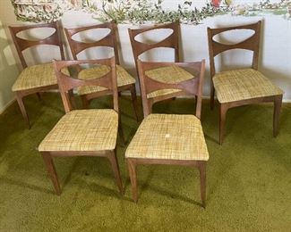 1959 MCM Drexel Profile Dining Room Table W/ 6 Chairs John Van Koert Mid Century Modern K46 K62 Drop Leaf	Table: 109 - 28in Long x 42Wide x29in H	
