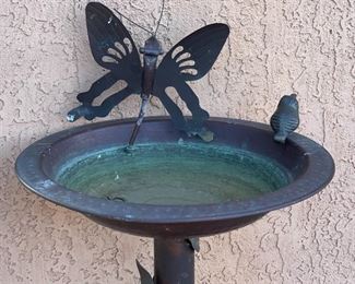 Hammered Copper Butterfly Bird bath	41 x 15in diameter	

