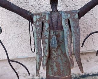 Rustic Native American Deer Man	31 x 29 x 5in	
