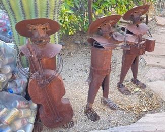 3pc Rustic Mariachi Yard Art Decor LARGE	39 inches high	
