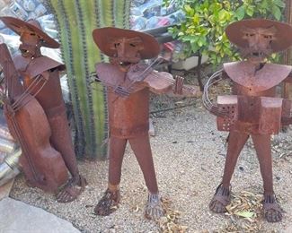 3pc Rustic Mariachi Yard Art Decor LARGE	39 inches high	
