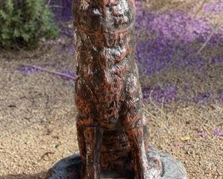 Life Size Cast Aluminum Howling Wolf Statue	45 x 21 x 27in	
