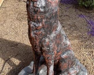 Life Size Cast Aluminum Howling Wolf Statue	45 x 21 x 27in	
