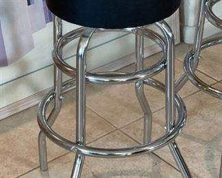 3pc Budweiser Foster Beer Stools Non-Swivel	31in H  x 14 in diameter	

