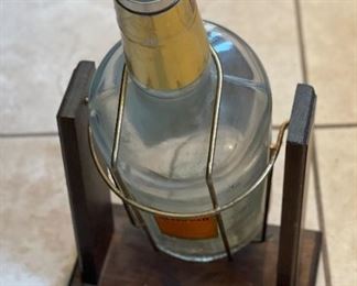 Vtg Bourbon Old Grand Dad Kentucky Wood Display Large Bottle Swivel Swing Cradle	23x10x6.5in	
