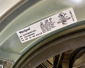 Whirlpool Duet Steam front load Washer	38 x27x28.5in	HxWxD
