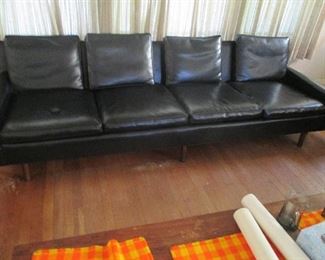 Mid century Milo Baughman leather sofa for Thayer Coggin