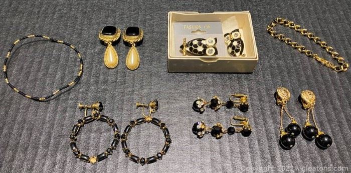 Black and Gold Tone Jewelry