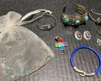 Turquoise Native American Sterling Silver Lot