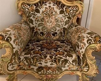 Made in Italy Vintage Carved Sofa and 2 Chairs