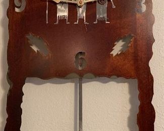 Iron Native American Design Clock