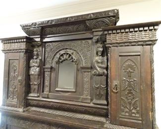 Antique English Jacobean Style Court Cupboard