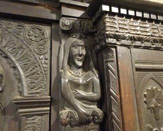 Antique English Jacobean Style Court Cupboard