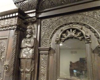 Antique English Jacobean Style Court Cupboard