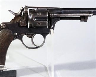 St. Etienne Modele 1892 8mm 6-Shot Revolver SN# 5240, French Service Revolver, Cartouche On Bbl, In Leather Holster