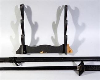 Ninjato Sword, 26" Blade, In Scabbard, And Sword Stand