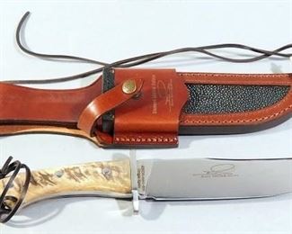 Hen & Rooster Diamond Limited Edition Fixed Blade Knife HRDS-0001DS, 7.5" Blade, In Leather Sheath