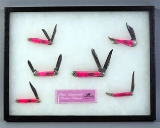 Pink Lemonade Pocket Knife Collection, Qty 6, In Display Case