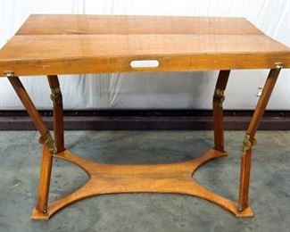 Collapsible Wood Table, Folds Up To Create It's Own Carry Case, 29" H x 42" W x 30" D Fully Extended