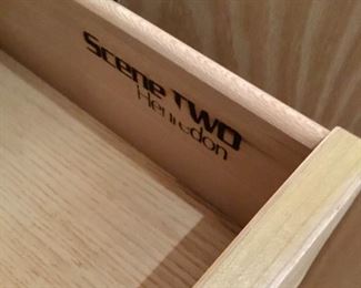 Amazing Mid 20th Century Henredon”Scene Two” Burled Olive Wood Bar Cabinet - Stamp Mark