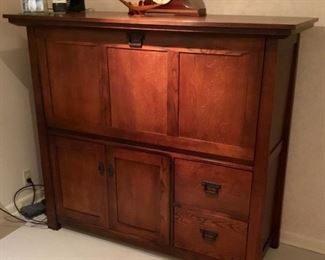 Stickley-Style Oak Drop Front Desk