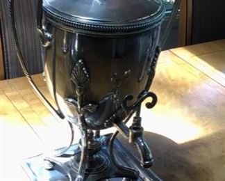 Large Silver-Plated Samovar w/Underplate
