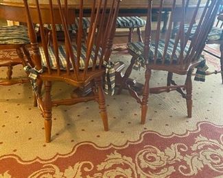 Vintage Ethan Allen Dining Room Table w/ Windsor Chairs