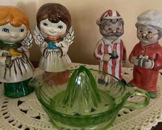 Green Depression Glass Juicer