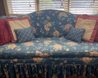 Hickory Chair Co Queen Anne Style Mahogany Camelback Sofa