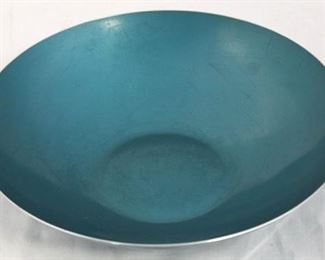 1 - Vintage Norway Emalox teal aluminum bowl 12" diameter
