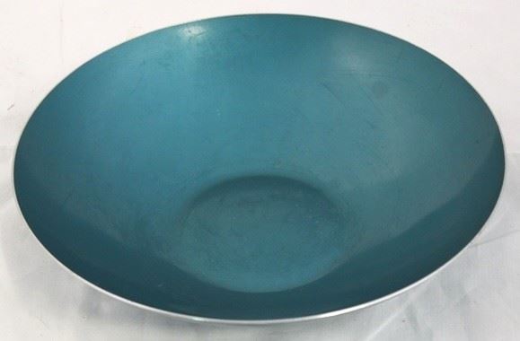 1 - Vintage Norway Emalox teal aluminum bowl 12" diameter
