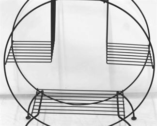 17 - Mid-century round wire plant stand 26 tall
