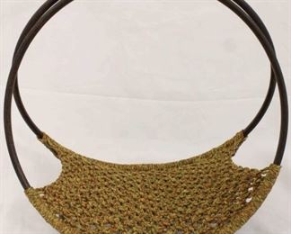 40 - Circular metal & macrame basket 19 diameter
