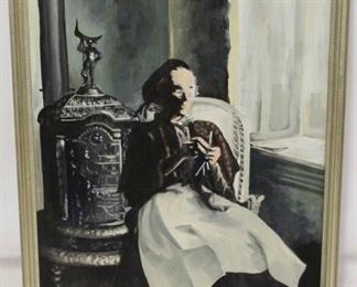 48 - Oil on canvas in frame by Marie Weiss 20 wide x 26 tall
