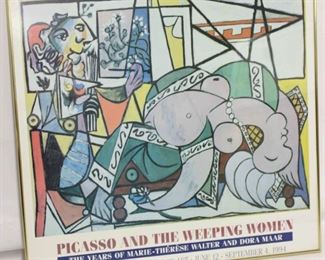 64 - Framed Picasso art poster 38 wide x 35 1/2 tall
