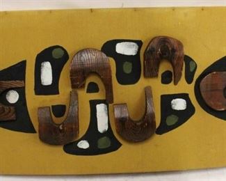 69 - Rare Witco fish vintage wood wall art sculpture covered in fabric 47 1/2 long x 24 tall
