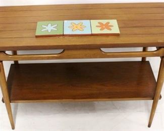 68 - Vintage Lane console table w/ flower tiles 41 long x 17 wide x 26 tall
