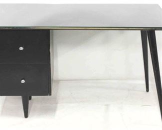 75 - Paul McCobb for Planner Group desk Maple ebonized, glass top 30 x 48 x 24

