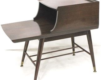 84 - Mid-century mahogany splay leg tiered end table 26 x 19 x 30
