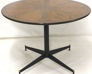 88 - Vintage pedestal dining table w/ citrus inlay top 29 x 41

