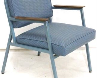 112 - Vintage blue metal arm chair 30 x 11 1/2 x 22
