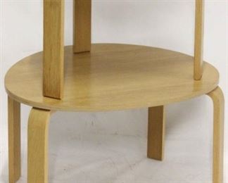 137 - Pair Alvar Aalto style nesting tables 18 x 29 1/4 x 25 1/4 16 x 21 3/4 x 17 3/4
