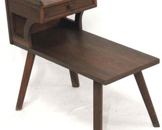 152 - Vintage step down side table with small drawer 27 x 30 x 15
