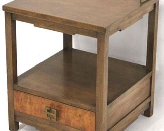 153 - One drawer side table with gallery, Asian motif Old Colony Furniture Co 25 3/4 x 20 x 20
